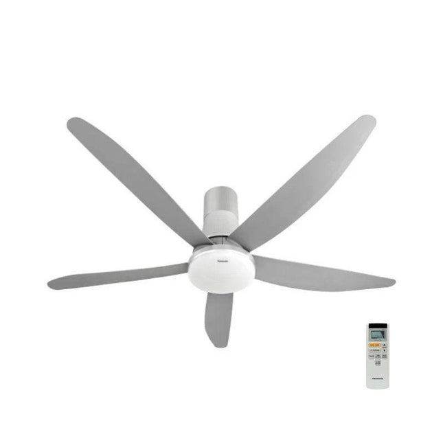 Panasonic F‑M15GWVBSRH 60″ Bayu 5-Blade Ceiling Fan with LED Light & Long Pipe