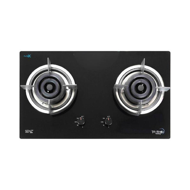 SENZ SZ-GS388 Tri-Ringz Twin Burner Gas Stove Build In 2 Burner Glass Flexible Base SZGS368FL