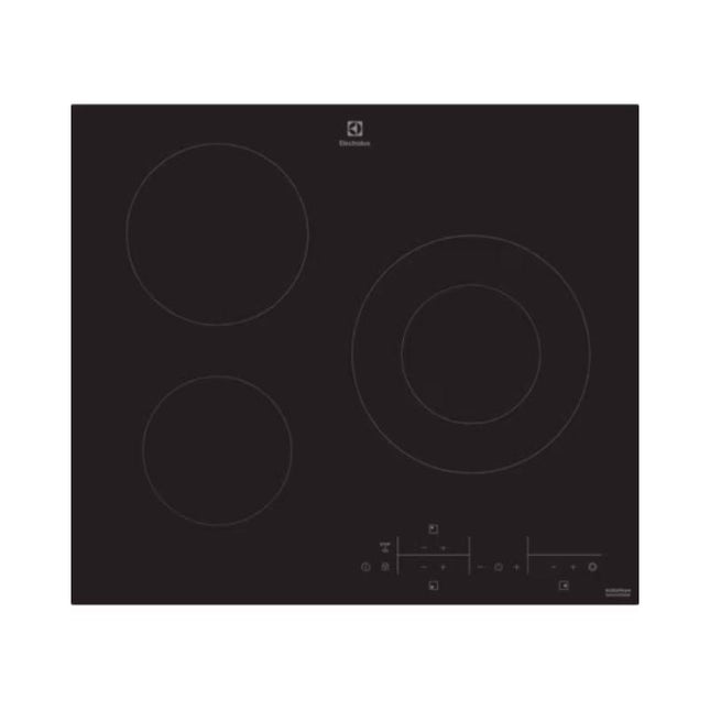 Electrolux EHC633BC 60cm Ceramic Hob UltimateTaste 300 – Built-In, 3 Cooking Zones, Touch Control