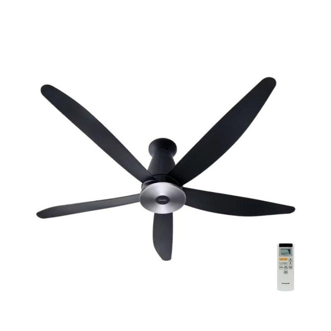 Panasonic F‑M15EXVBKQH 60″ Aura Series 5-Blade Ceiling Fan (Short Pipe) with DC Motor