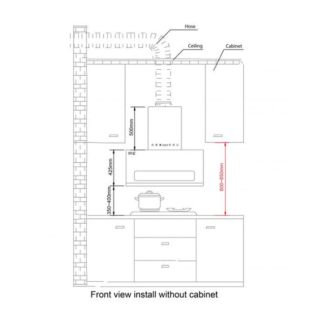 SENZ HERMOSA SZ-CH8380AC 1950M3/H  "Ultra Slim"  Heat Pro intel Clean Cooker Hood - SZCH8380AC