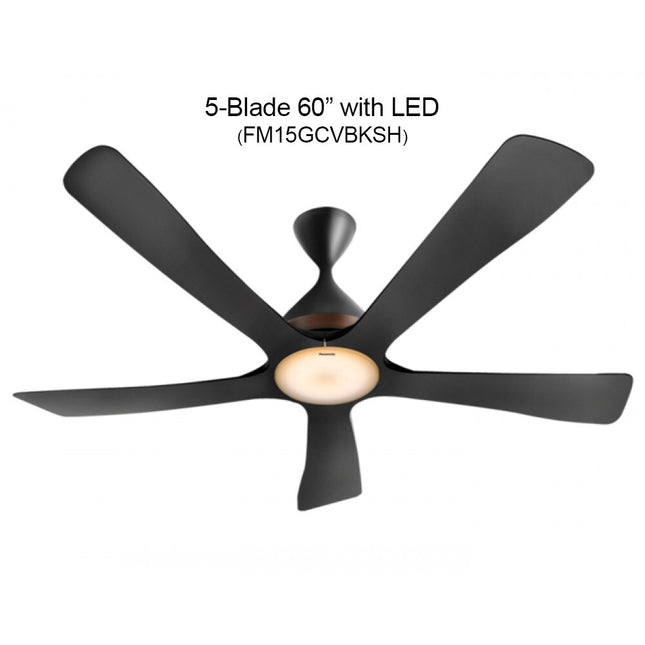 Panasonic 60" Wifan F-M15GCV / FM15ECV  Wifi 5-blade with/without LED Ceiling Fan with Mobile App Control  FM15GCVBKSH / FM15ECVBKSH