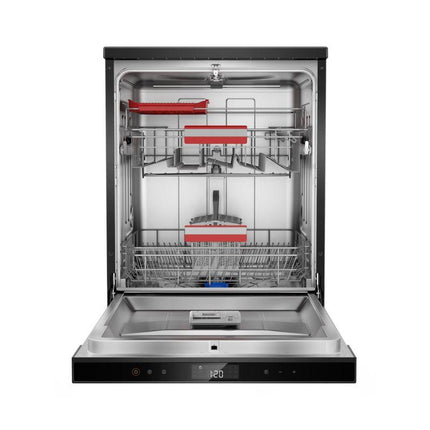 C Free Standing Dishwasher UV-LED Anti-Bacterial Dual Wash Zone 14 Place Setting Max 118 pieces 6 Programs Black DW14F2