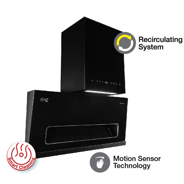 SENZ HERMOSA SZ-CH8380AC 1950M3/H  "Ultra Slim"  Heat Pro intel Clean Cooker Hood - SZCH8380AC