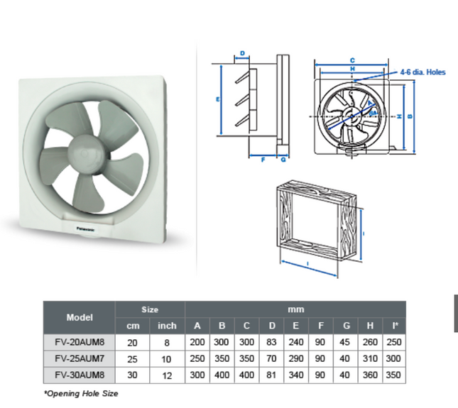 PANASONIC VENTILATION FAN FV20AUM8