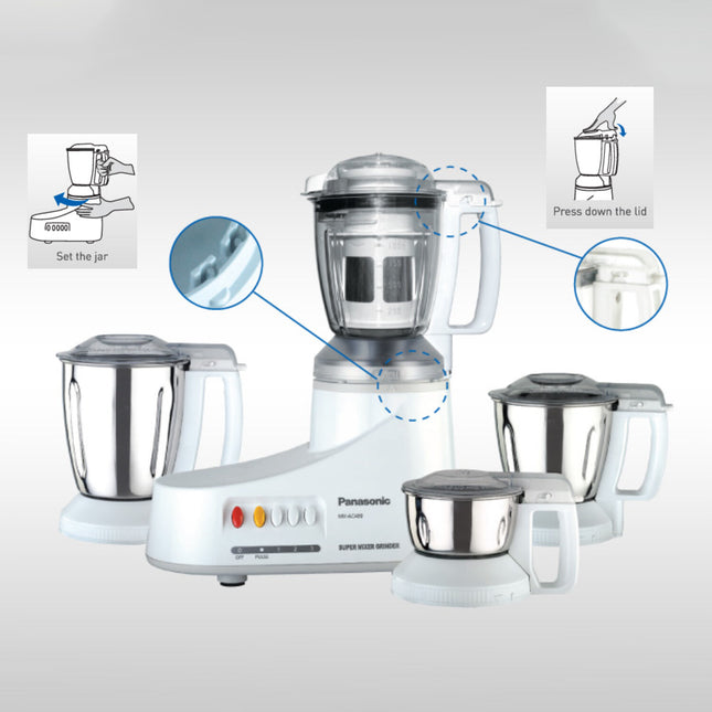 Panasonic MX-AC400WUA Super Mixer Grinder 360W White - MXAC400WUA