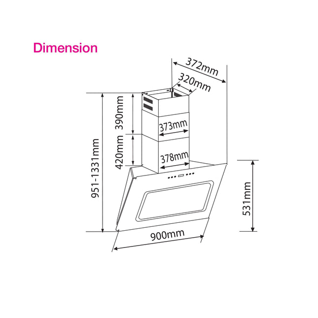 SENZ SZ-CH9633AC Twin Motor Heat Pro intelClean MultiHood - SZCH9633AC