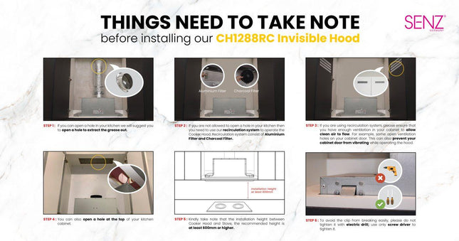 SENZ 1200m3/h Invisible MultiHood Cooker Hood - Mystery Black SZ-CH1288RC SZ-CH1288RC-B TOPELEC COOKING ASAP