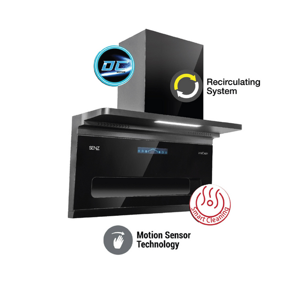 SENZ SZ-CH9810DC VELOZ L Shape Design Heat Pro intelClean Cooker Hood 2500 M3/H 10 Speed Power SZCH9810DC
