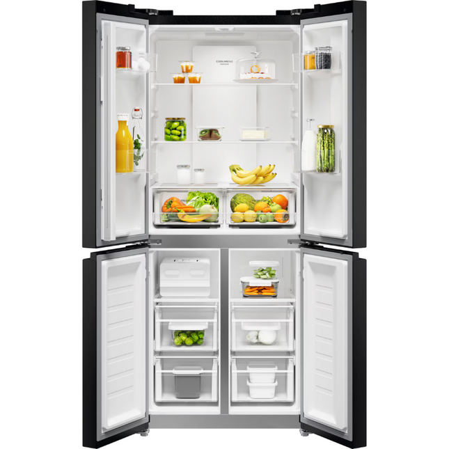 Electrolux EQE4200A-B 419L 600 Series Quad Door Refrigerator Extra-Large freezer shelf QuickChill function EQE4200AB Peti Ais