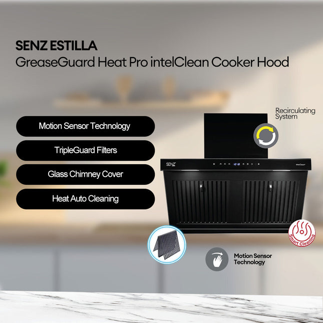 SENZ ESTILLA GreaseGuard Heat Pro intelClean Cooker Hood