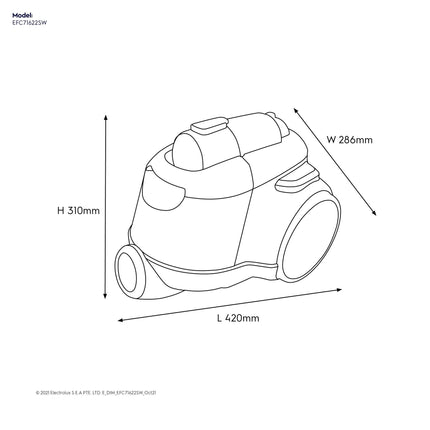 Electrolux EFC71622SW UltimateHome 700 Bagless Vacuum Cleaner with 6-Step Filtration EFC71622