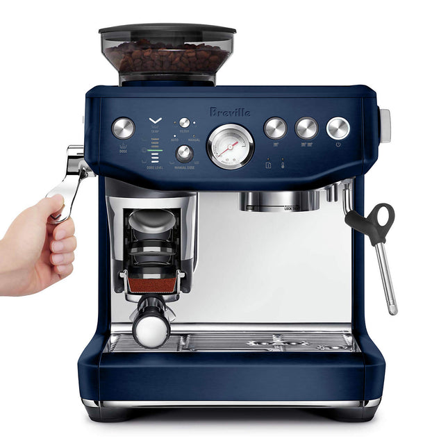 BREVILLE BES876DBL Barista Express Impress Espresso Coffee Machine with Smart Tamping, Grinder & Milk Froth for Home Cafe (SIlver) | 咖啡机 | Mesin Kopi-Silver