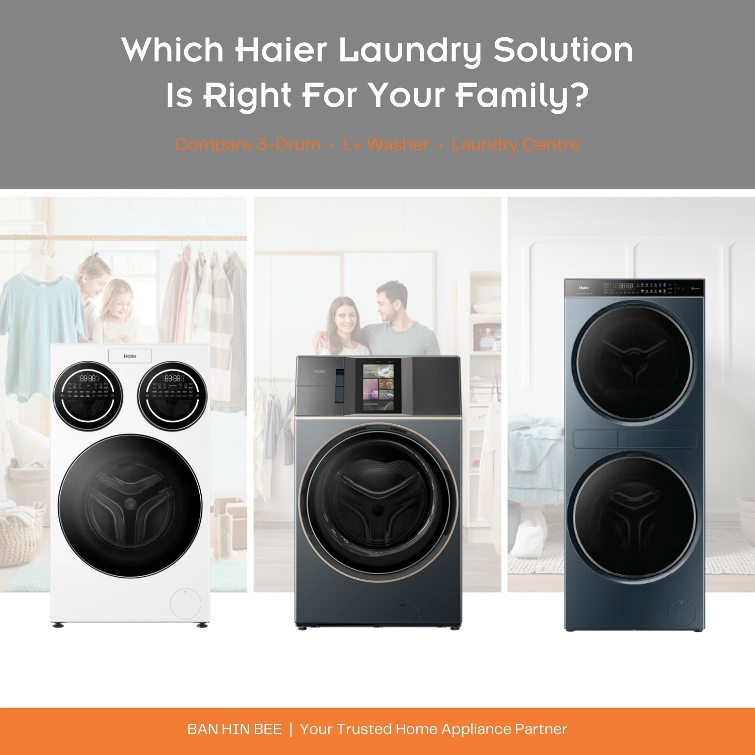 Choose the Right Washing Machine for Your Family: 3-Drum vs L+ vs Laundry Centre