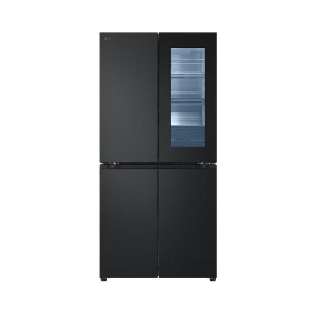 LG GC-V22FFQMB 431L 4-Door Fridge French Door Refrigerator with Instaview Black Steel GCV22FFQMB