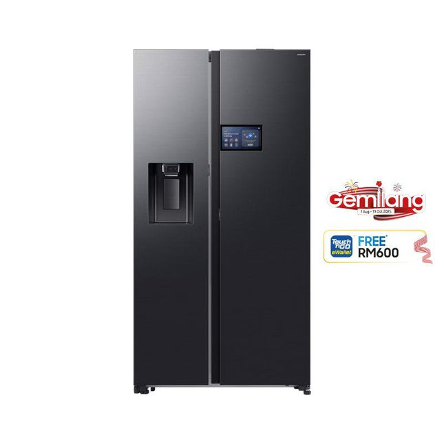 Samsung RS90F65DNFME 594L Side-by-Side Fridge with 9" AI Home LCD Display