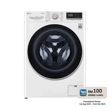 LG FV1450S4W 10.5KG Front Load Washer, with AI Direct Drive™ and Steam™