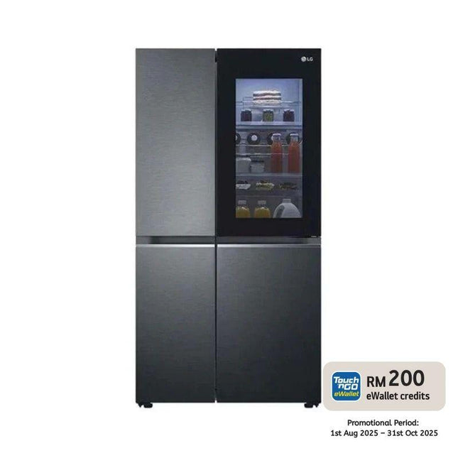 LG GC-V257CQFW 655L Side-by-Side Fridge, InstaView Refrigerator Matte Black Finish GCV257CQFW