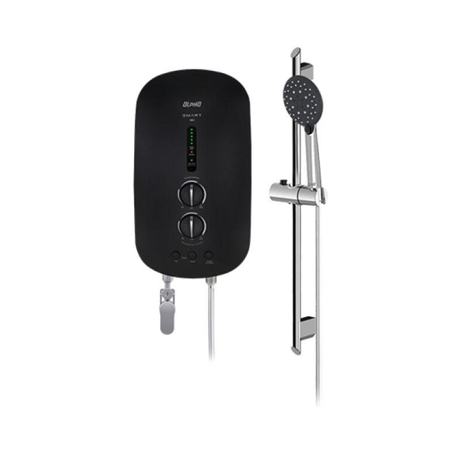 Alpha Smart 18i Instant Shower Water Heater DC Pump, Matt Black