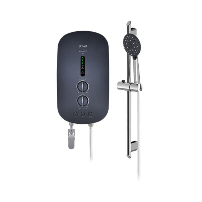 Alpha Smart 18i Instant Shower Water Heater DC Pump, Metal Black