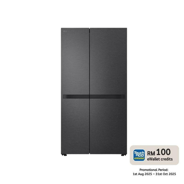 LG GC-B257KQJW 655L Side by Side Fridge, Essence Matte Black Smart Inverter Refrigerator, ThinQ™ GCB257KQJW Peti Ais