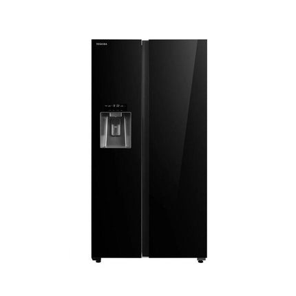 Toshiba GR-RS755WIA-PGY(22) 640L Side-By-Side Fridge, Origin Inverter, Multi Door Refrigerator (Glass Black)