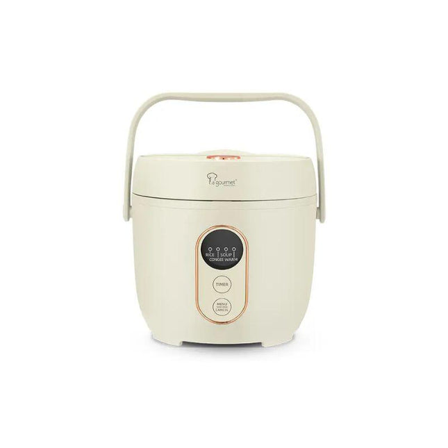 La Gourmet RC08DG 0.8 L Digital Rice Cooker – Vanilla Cream (Ceramic Non‑Stick, AI Heat)