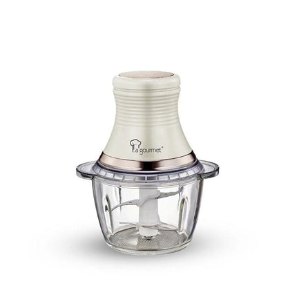 La Gourmet GC10 1.0 L Glass Chopper – Healthy Electric Chopper - Vanilla Cream / Beige