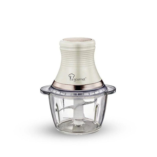 La Gourmet GC10 1.0 L Glass Chopper – Healthy Electric Chopper - Vanilla Cream / Beige