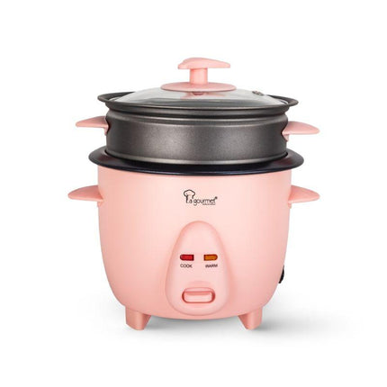 La Gourmet RC06 0.6 L Rice Cooker + Steamer – Flamingo Pink Non‑Stick