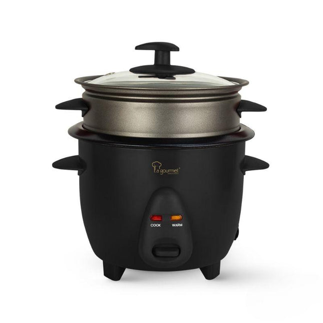 La Gourmet RC06 0.6 L Rice Cooker + Steamer – Coal Black Non‑Stick