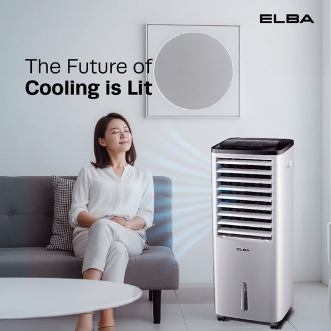 Elba EAC-R2090D(WH) Air Cooler 3 Wind Modes LED Display 15L EACR2090DWH Mesin Penyejuk Udara