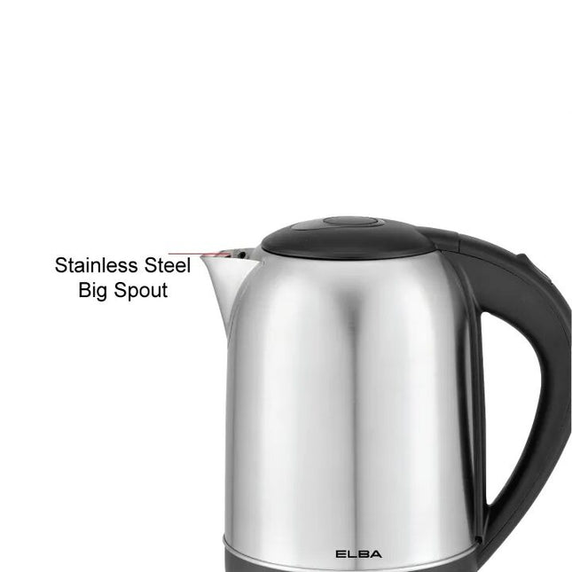 Elba EJKN1764SS Jug Kettle 1.7L Stainless Steel Safety Locking Lid Cerek Elektrik