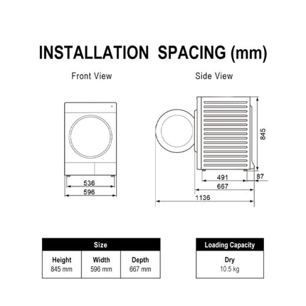 PANASONIC NH-XV21X1A 10.5 KG 3 INVERTER HEAT PUMP TUMBLE DRYER NH-XV21X1AMY