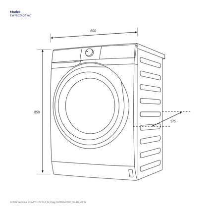 Electrolux 9.0kg UltimateCare 300 Front Load Washing Machine EWF9024D3WC