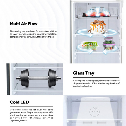 Haier HRF-358IHM 358L Twin Inverter Top Mount Refrigerator / Fridge with Deo NANO Fresh AG+ HRF358IHM Peti Sejuk