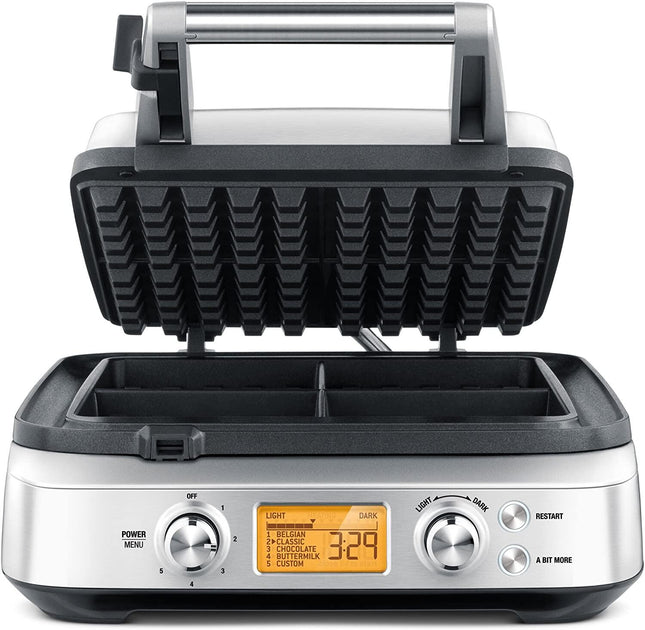 BREVILLE BWM640 the Smart Waffle™ Pro 4 Slice Waffle Maker | Non Stick