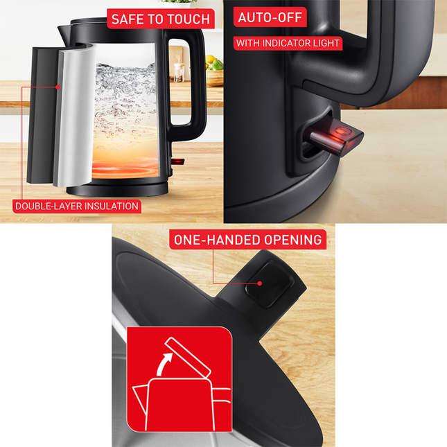 Tefal KO1408 1.5L 1500W Thermo Protect Electric Kettle | ESH