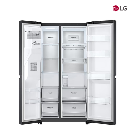 LG GC-L257CQEL 635L Side-By-Side Fridge With UV Nano Water Dispenser Finish Refrigerator GCL257CQEL