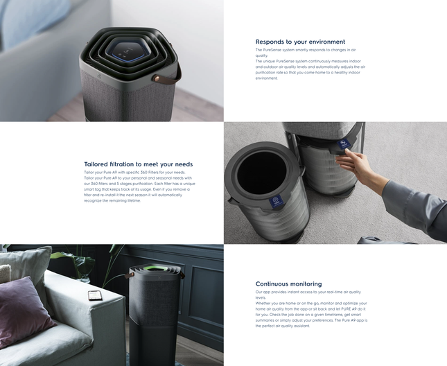 Electrolux [ PA91-606DG ] 88m2 Pure A9 360 Filters HEPA 13 Filter On App Monitoring Air Purifier PA91606DG