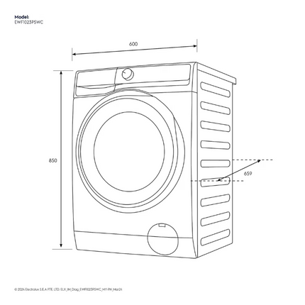 Electrolux EWF1023P5WC 10kg UltimateCare 500 front load washing machine UltraMix EcoInverter Motor EWF1023P5WC Mesin Basuh Baju