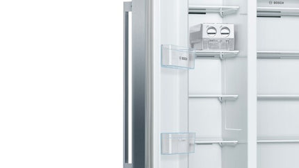 Bosch Series 4 Freestanding Side-by-Side Fridge Freezer, Led Lighting, Indoor Electronics, Twin Cooling System, 2 Ticks Energy Efficiency - KAN93VIFPG MBS