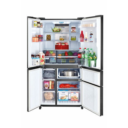 Sharp SJF879GK 5 Doors Fridge PCI Inverter Glass Mirror Door Finish Black G800L