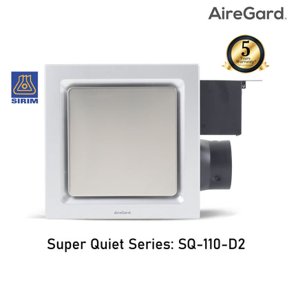 AireGard SQ-110 D1 / SQ110D1 White / SQ110D2 / SQ110D2 White Air Ventilation Exhaust Fan Super Quiet Series (Round) - SQ110D1