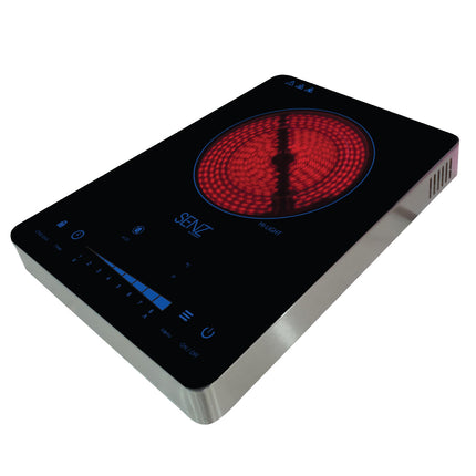 Senz SZ-SZRC9008 Portable Stainless Steel Single Ceramic Cooker 2200W Heat Resistant Glass with Touch Panel - SZRC9008