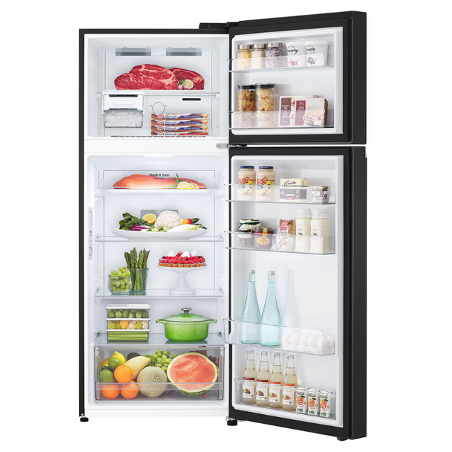 LG GN-B392PQBK 423L Top Freezer Fridge in Essence Matt Black LinearCooling™ LG ThinQ™ GNB392PQBK Peti Ais