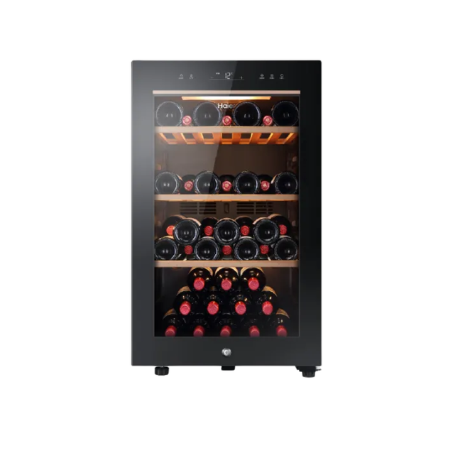 Haier HWS‑49G 118L Wine Chiller – 49 Bottles, Anti‑UV Glass & Digital Touch