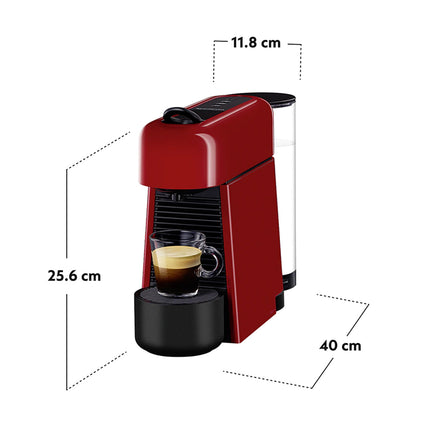 Nespresso D45-ME-RE-NE Essenza Plus Fully Automatic Capsule Espresso Coffee Pod Machine (Cherry Red) - D45MERENE