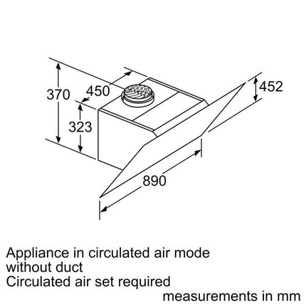 Bosch Series 6 90cm Wall-mounted Inclined Hood - DWK97JQ60B