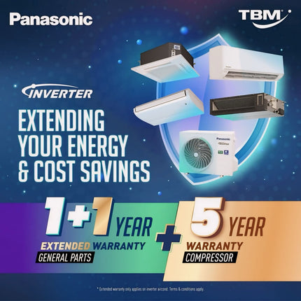 Panasonic Standard Inverter R32 Air Conditioner Aircond 1.0HP 1.5HP 2.0HP 2.5HP 4 Star Rating Eco Mode CSPU12AKH CSPU18SAKH CSPU24AKH CSPU9AKH Penghawa Dingin